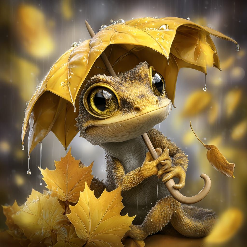 Lizard caught in the Rain