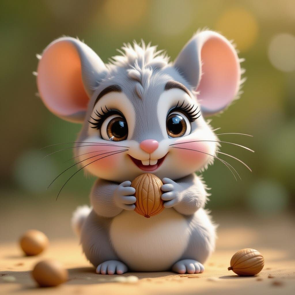 Adorable Chinchilla as Clay Sculpture with Pixar Lighting