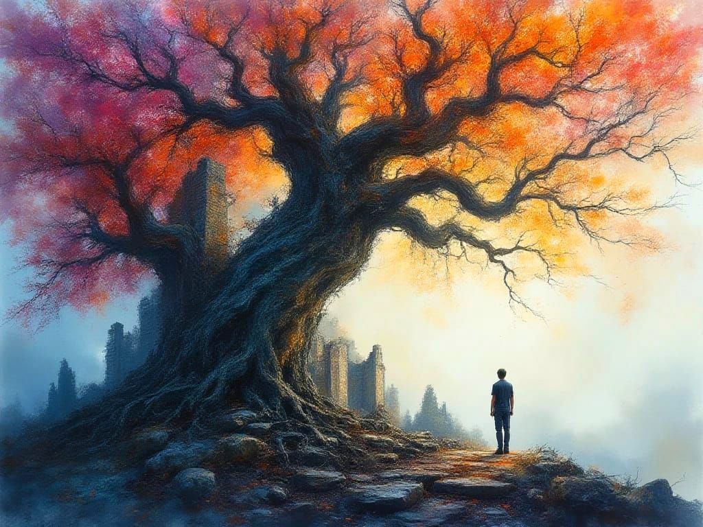 🌳 Ancient Tree Reclaims Ruins 🏛️