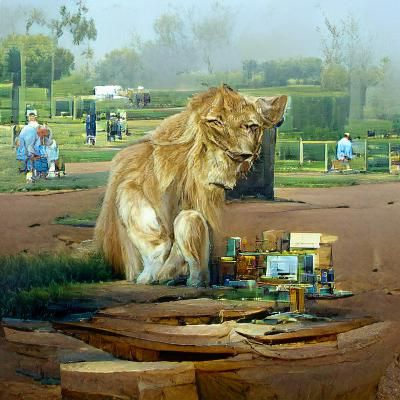 A lion in the game park