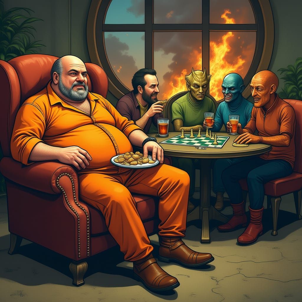 A big fat lazy helldiver who’s too busy to go to war because he has guests over
