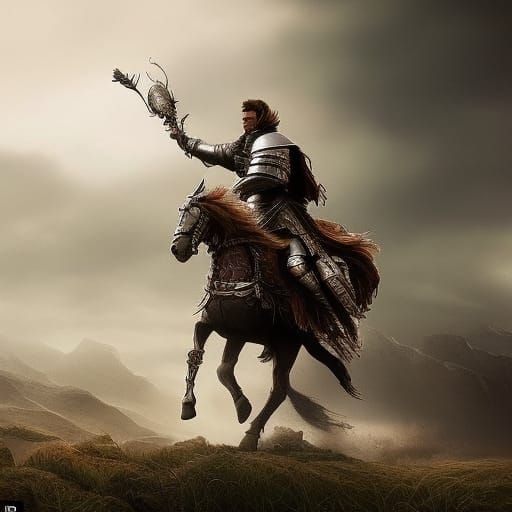 a knight riding into battle - AI Generated Artwork - NightCafe Creator