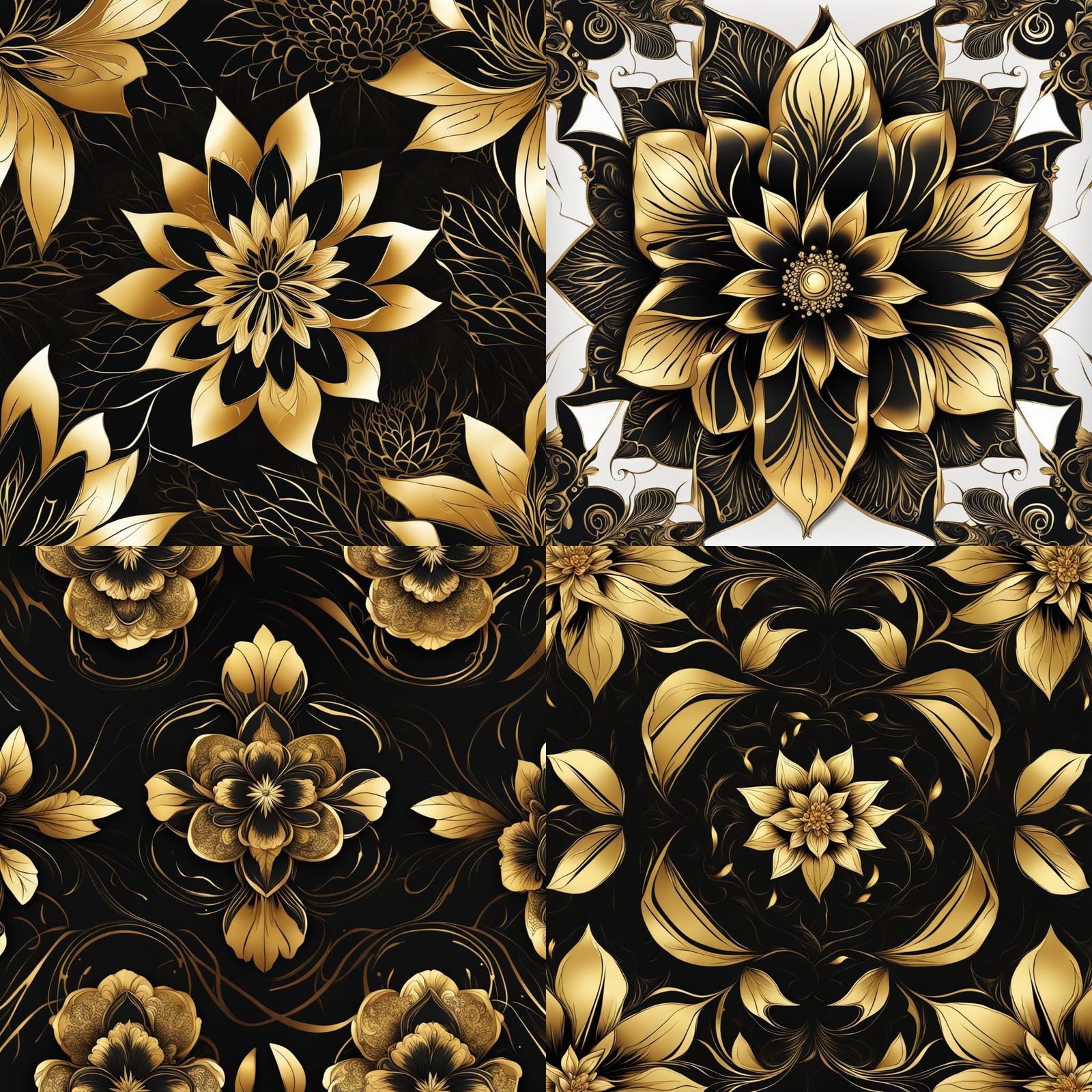 black and gold flowers