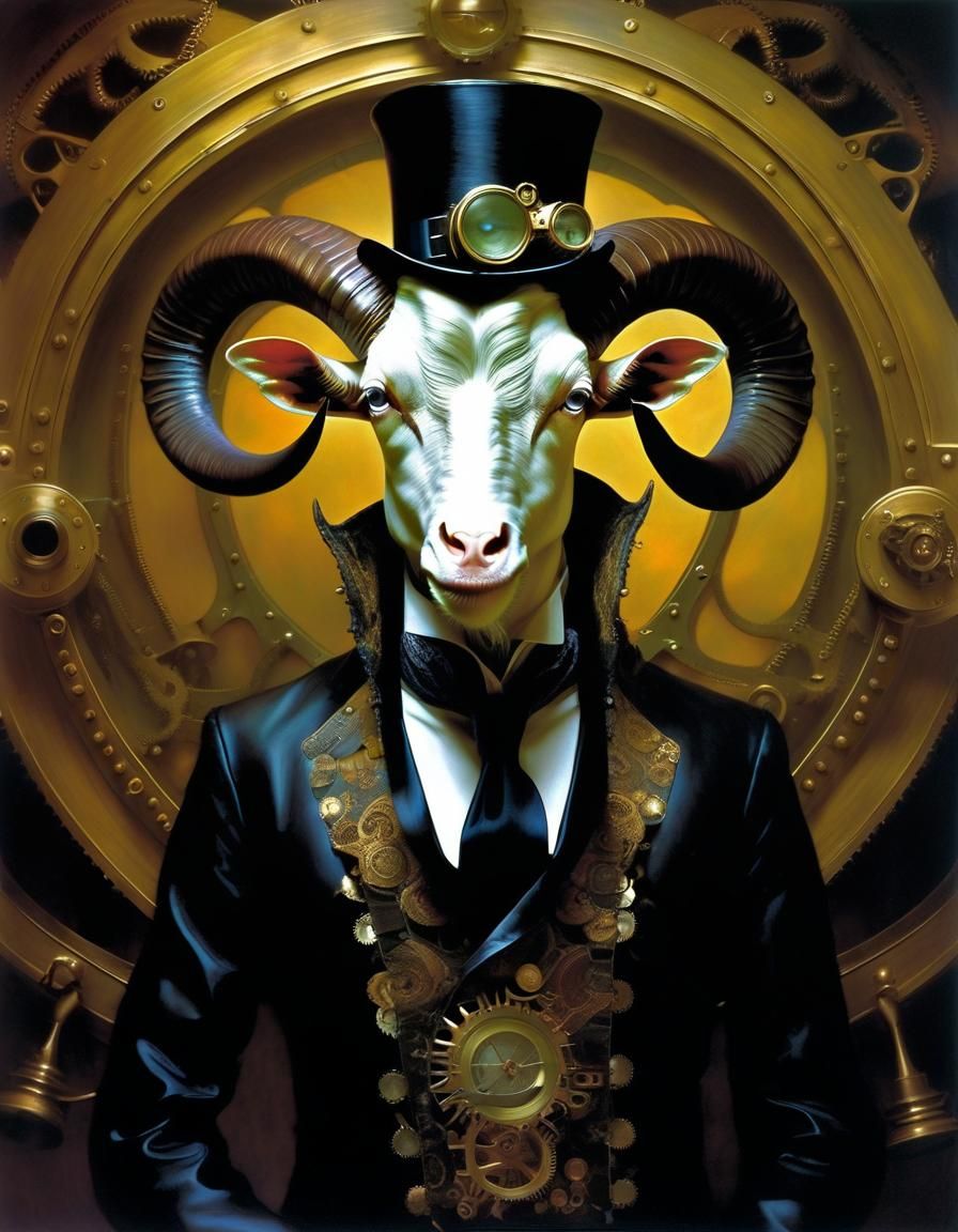 Steampunk Goat Gentleman