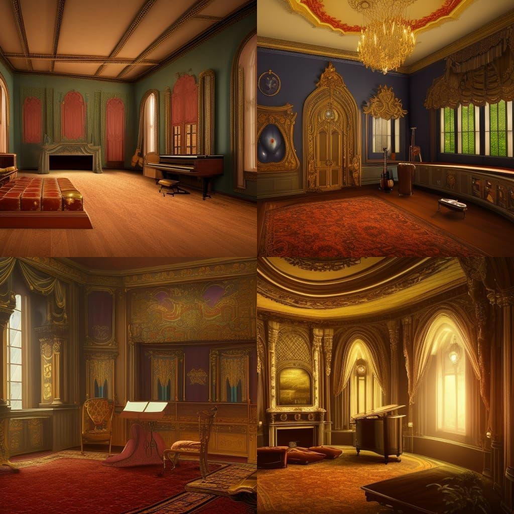 Interior of Victorian mansion music Room - AI Generated Artwork ...