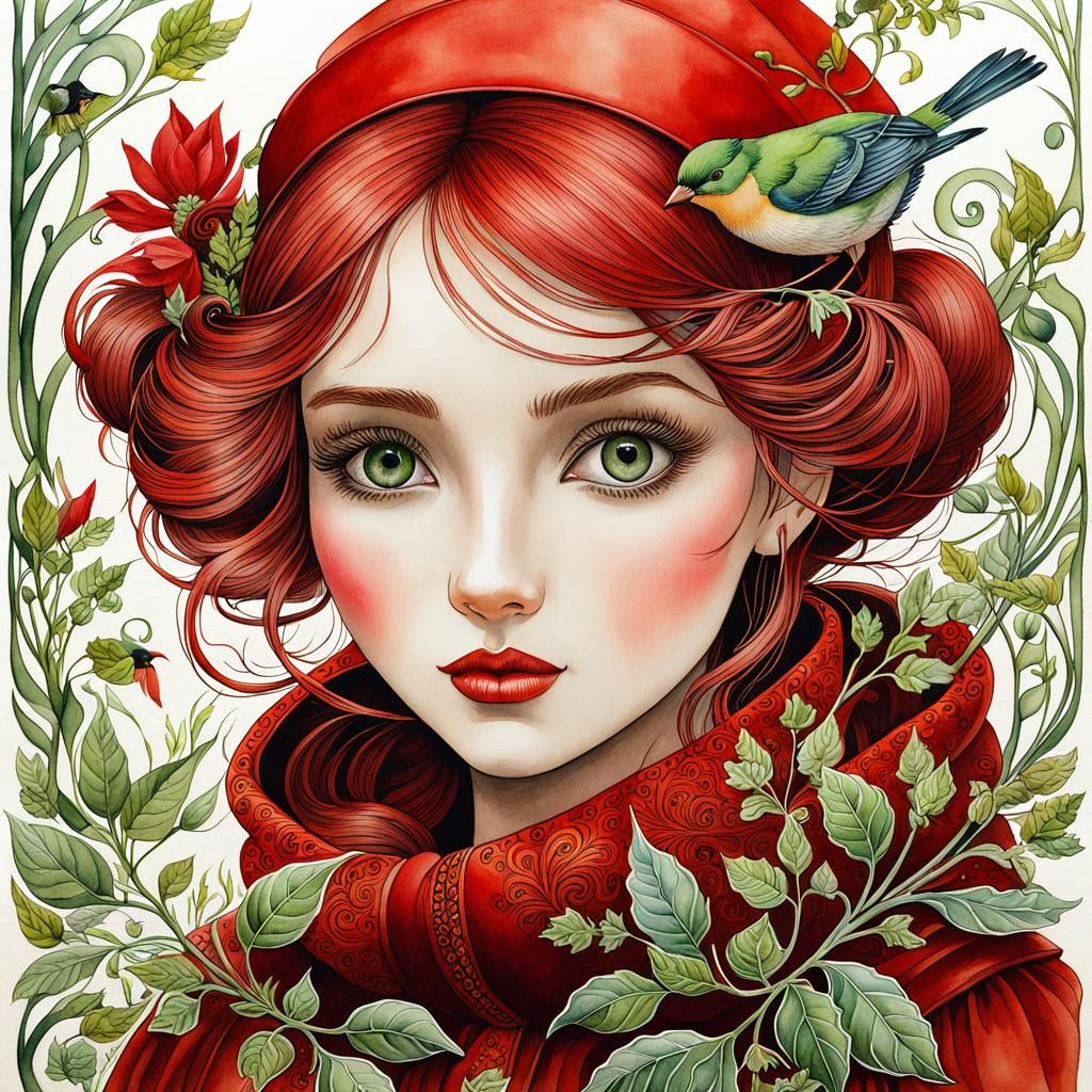 Girl in Red  by @Floraaplus