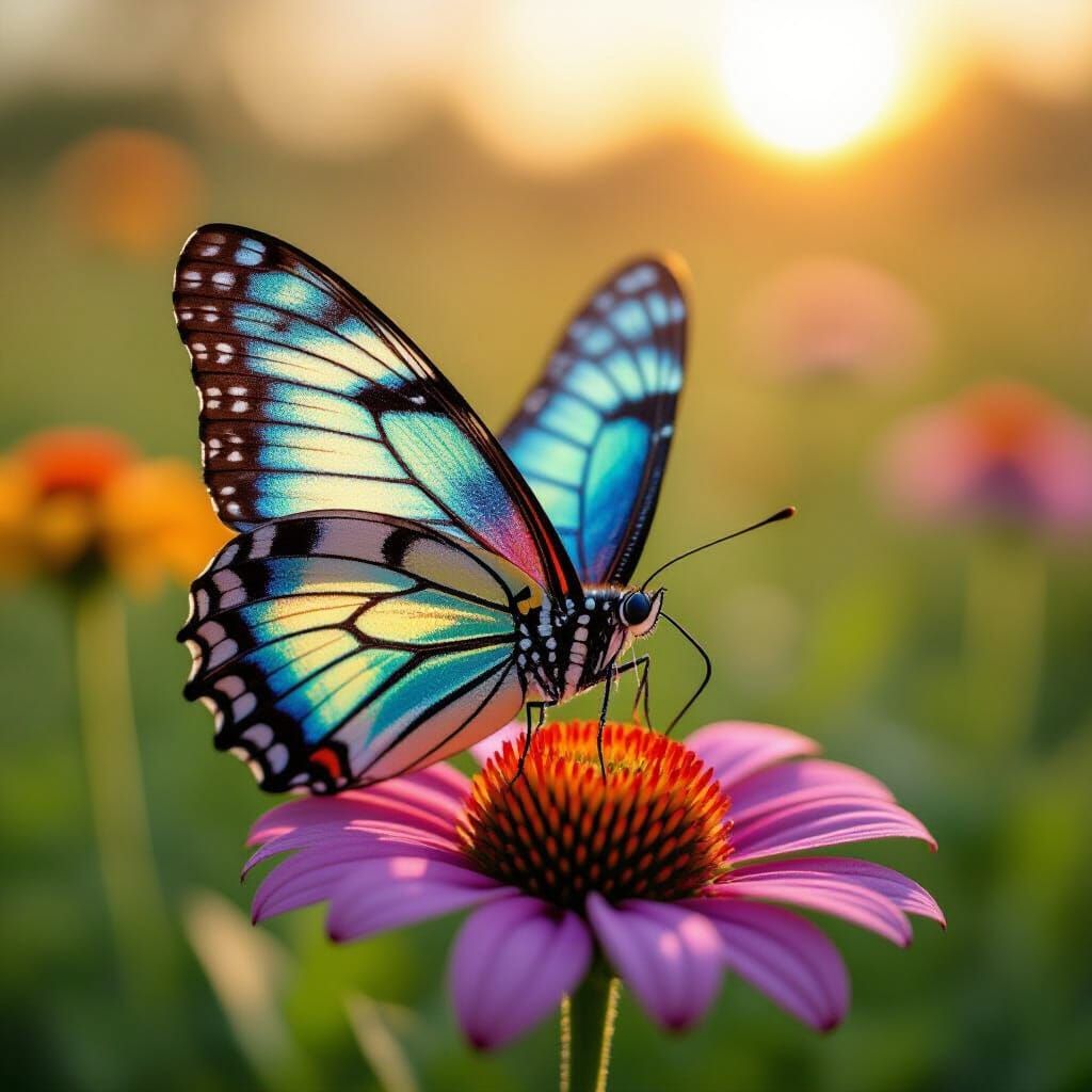 Breathtakingly Beautiful Butterfly on Vibrant Flower