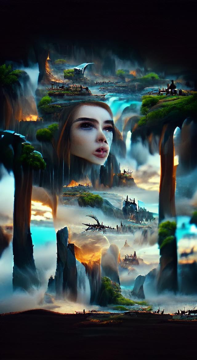 Cinematic fantasy landscape