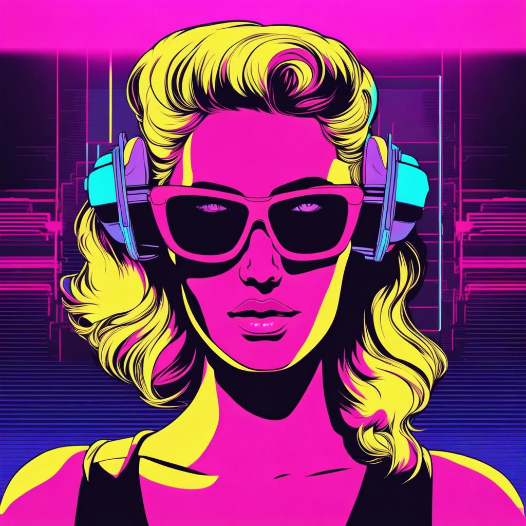 Women Make a synthwave - AI Generated Artwork - NightCafe Creator