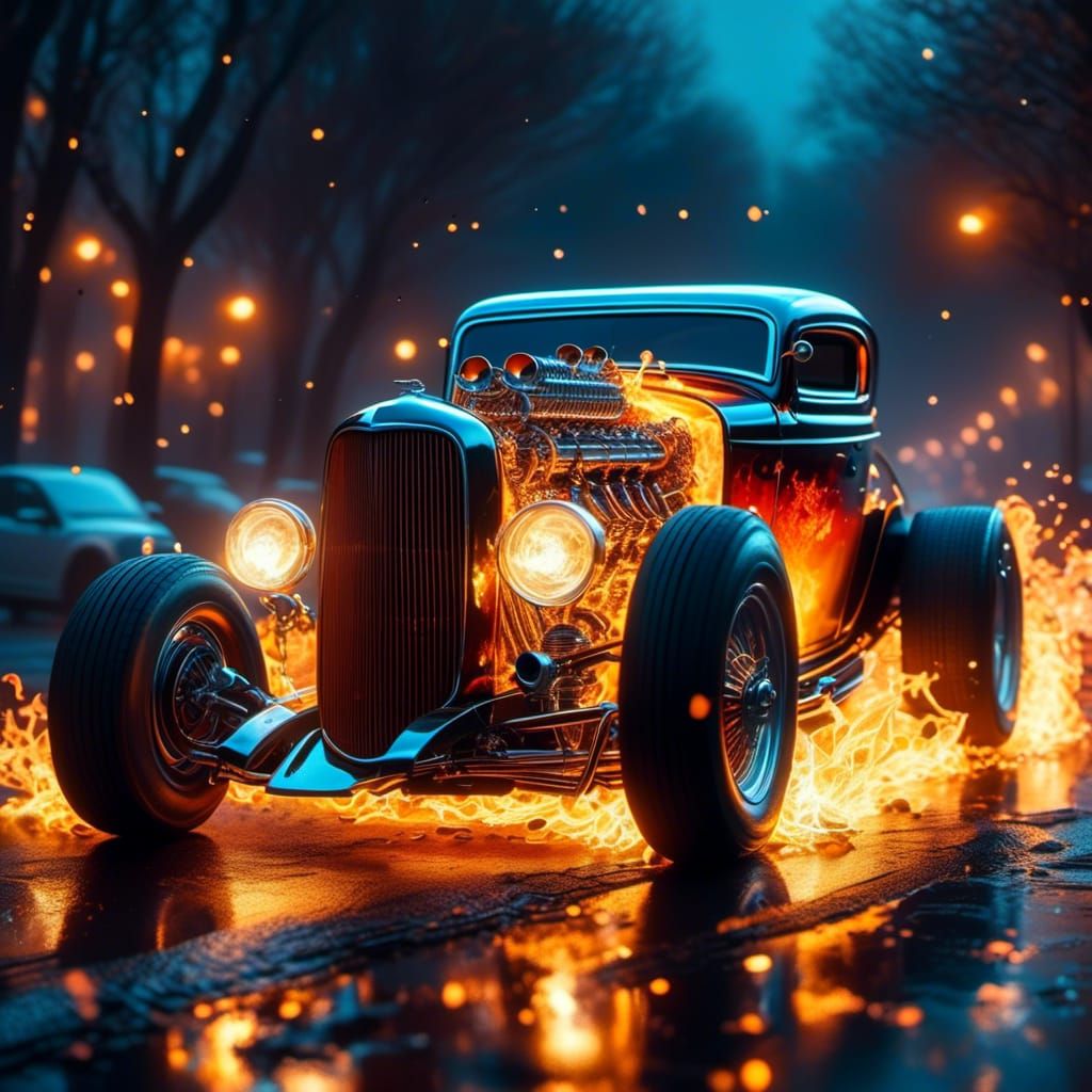 Burning Rubber! - AI Generated Artwork - NightCafe Creator