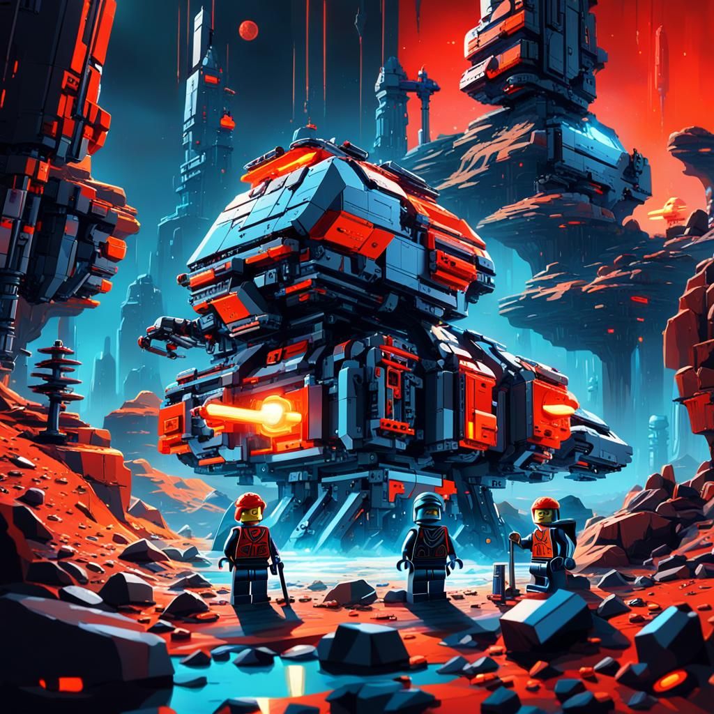 Lego Adventurers Test Device in Sci-Fi Wilderness