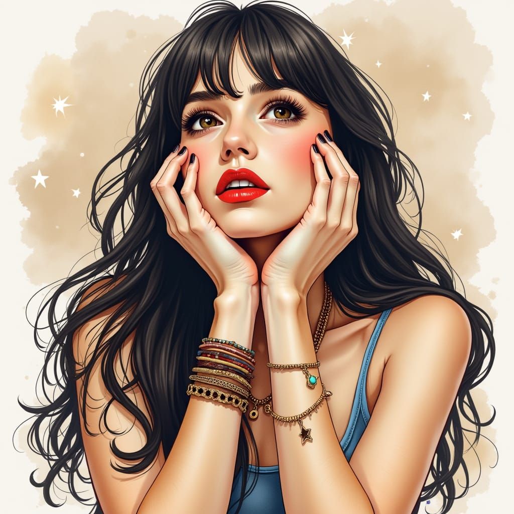 Bohemian style portrait of a woman