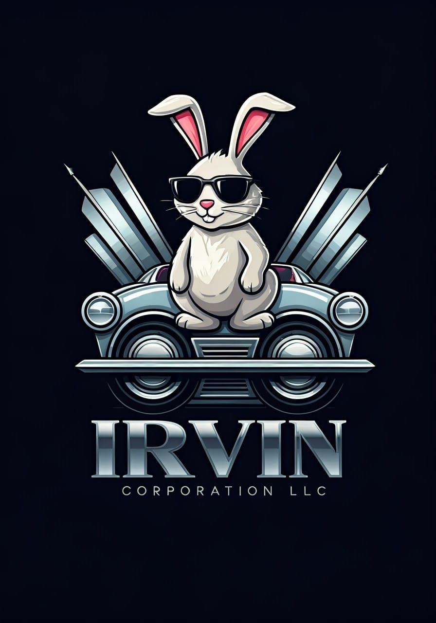 Car company Logo with a bunny for IRVIN CORPORATION LLC.