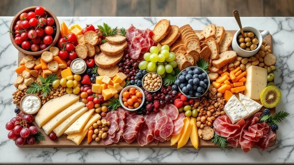 Food photography of a charcuterie board   by @Monarch 