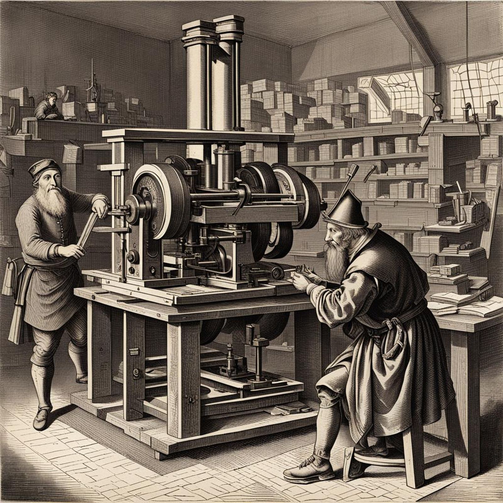The First Ink Press Produced In Germany Around 1440 The Goldsmith the-first-ink-press-produced-in-germany-around-1440-the-goldsmith