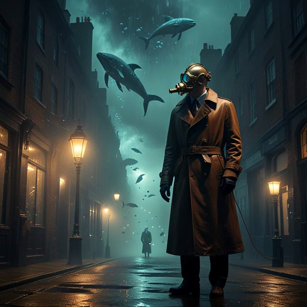 A mysterious man beneath a vintage streetlamp  by @h7sus2