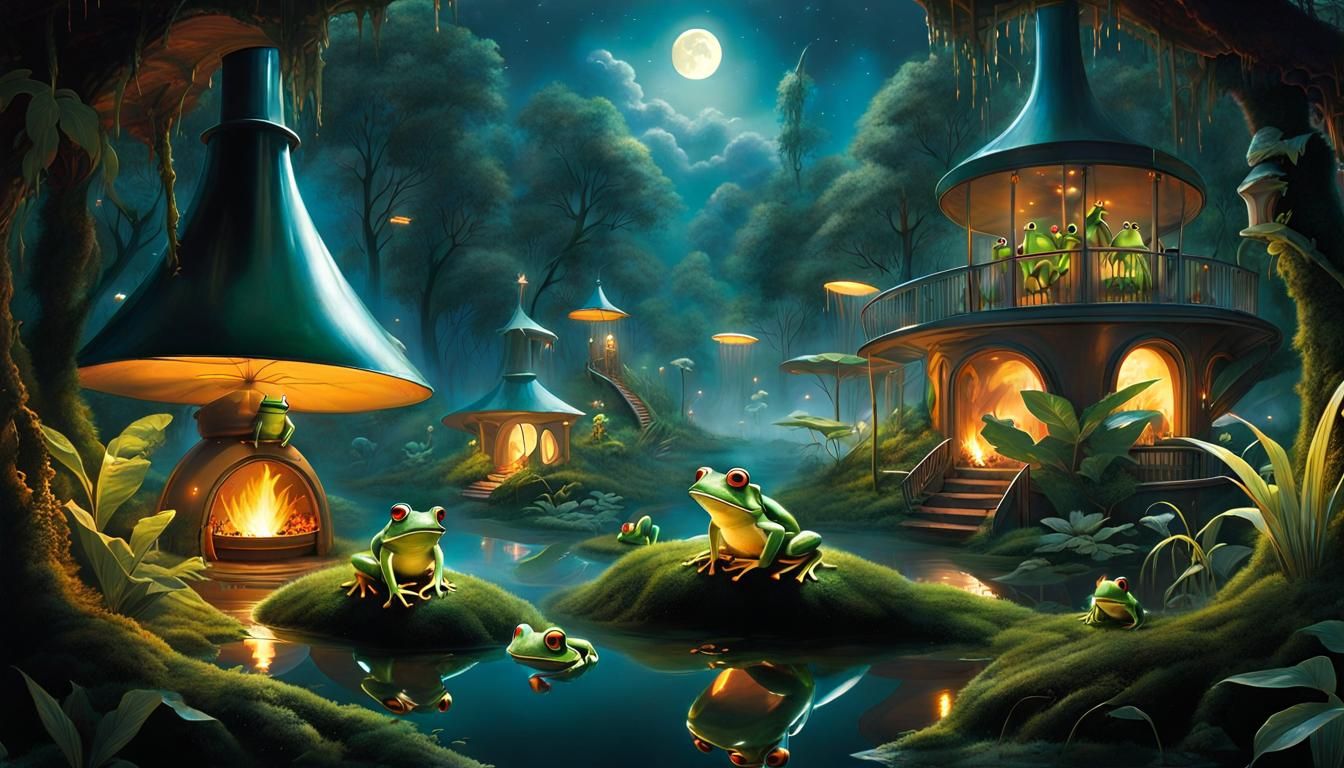 Frogs paradise. - AI Generated Artwork - NightCafe Creator