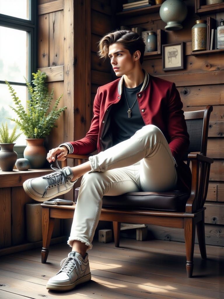 Man Singing into Microphone in Watercolor Style