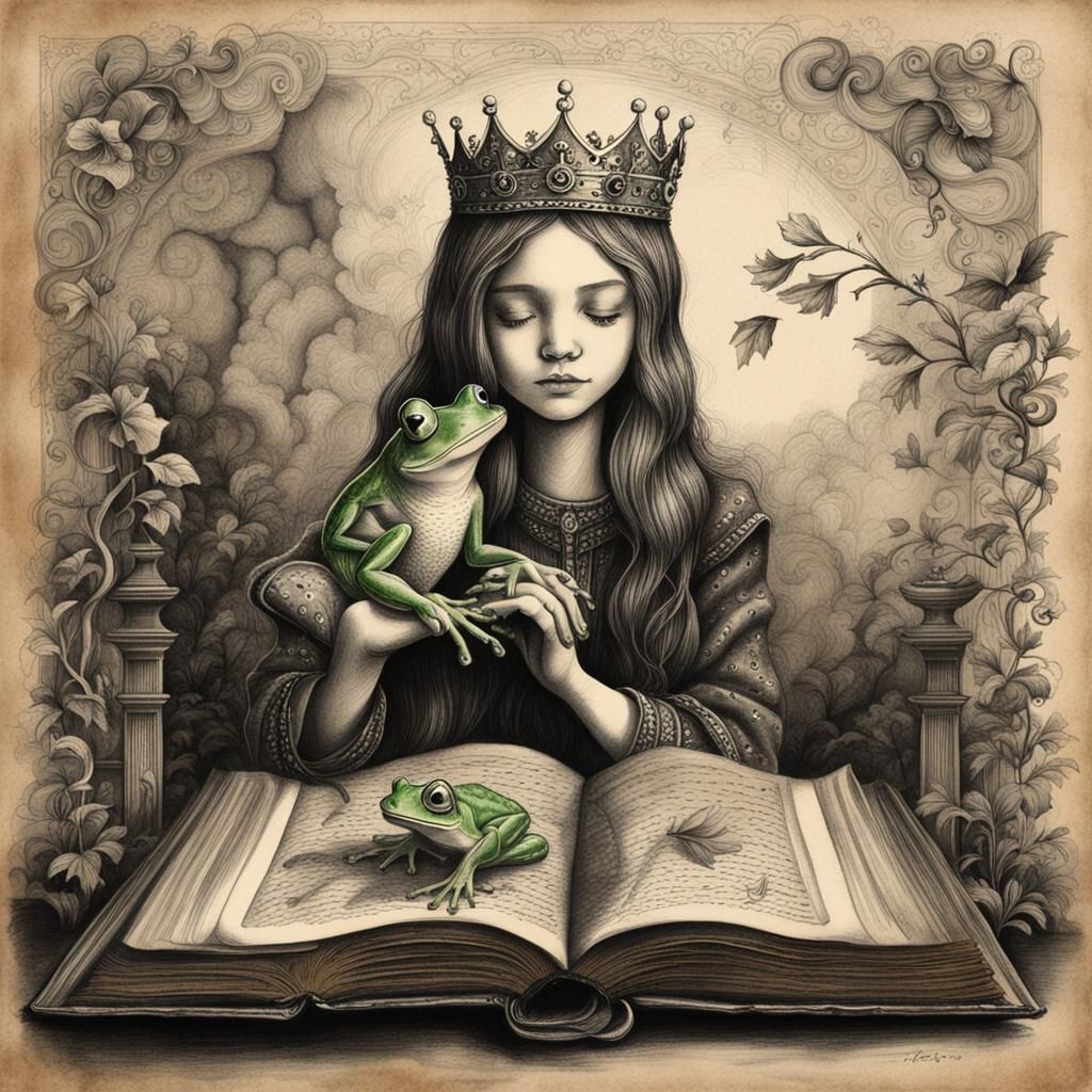 The princess who loved frogs.  by @NSArt