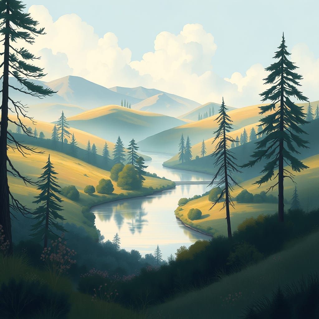 Dreamy Landscape in Ethereal Style