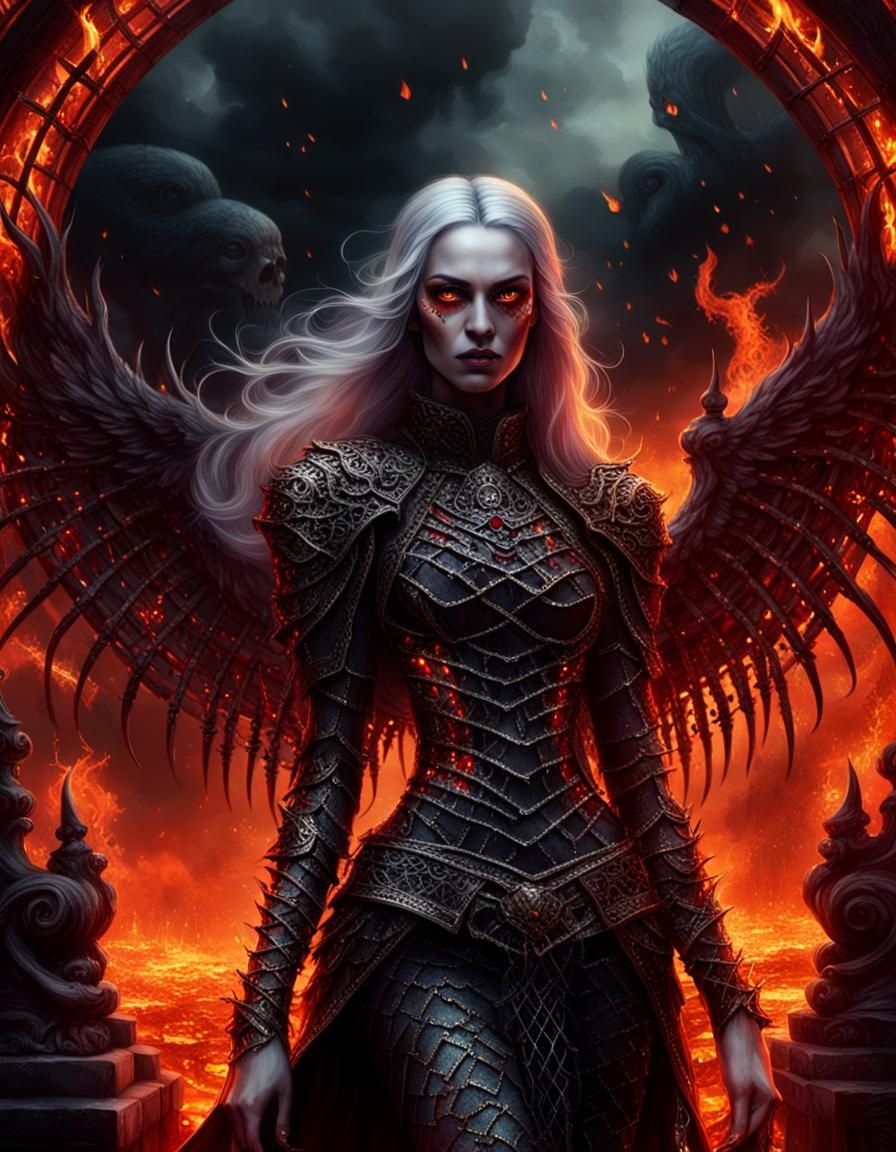 A Princess of modern world guarding the gates of hell