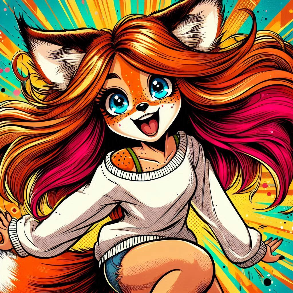 Pop Art Fox Girl