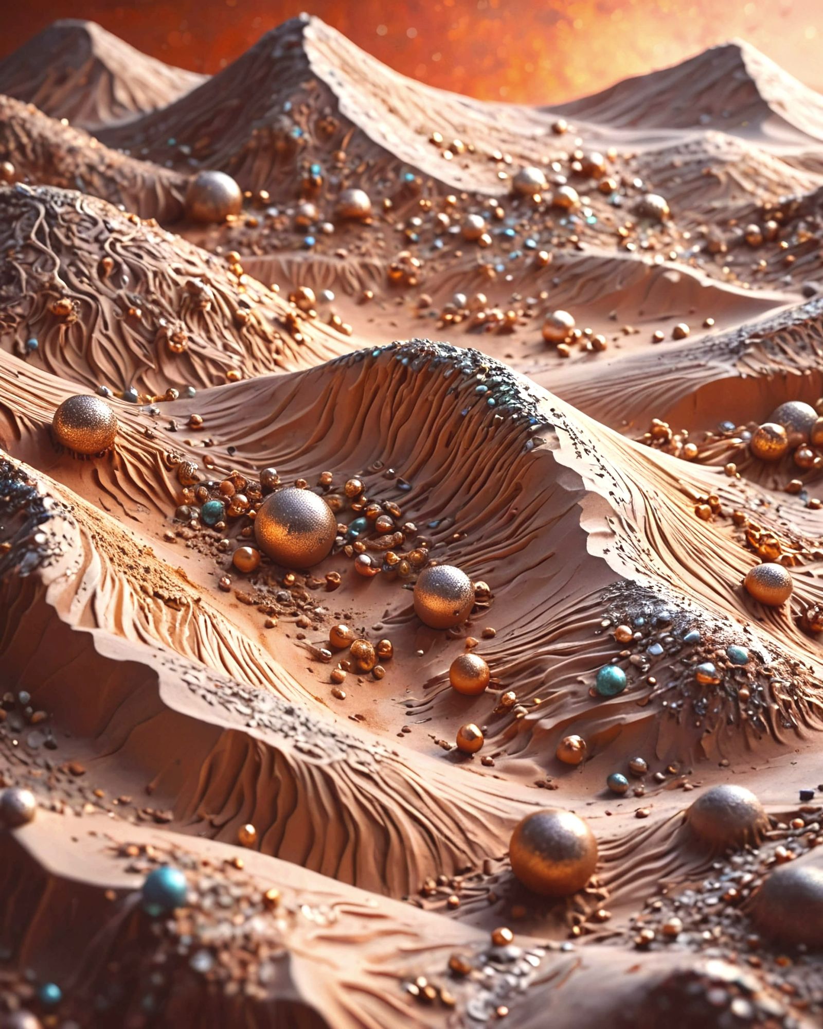 The dunes of the great Namib. Cocoa and candurin