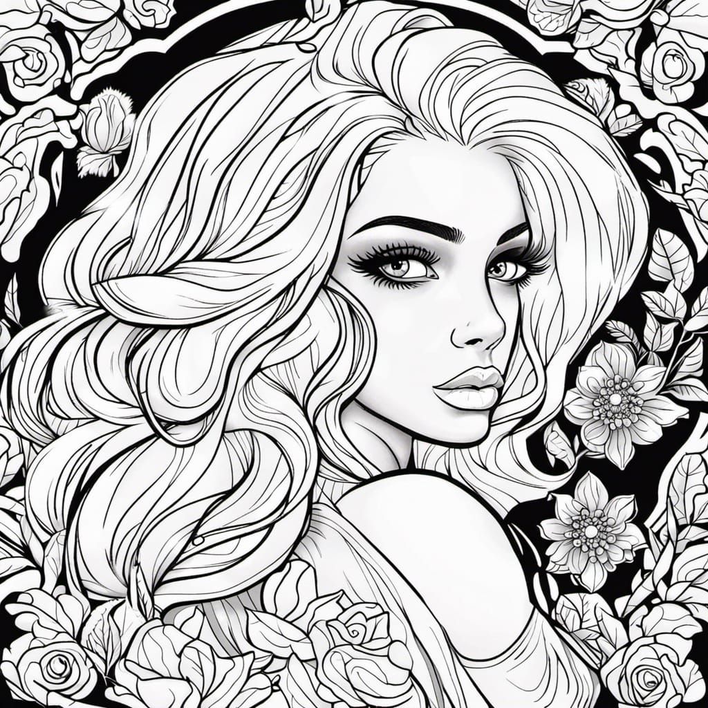 Coloring Page - Portrait - AI Generated Artwork - NightCafe Creator