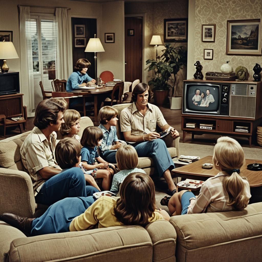 Family Tv Time In The Old Days