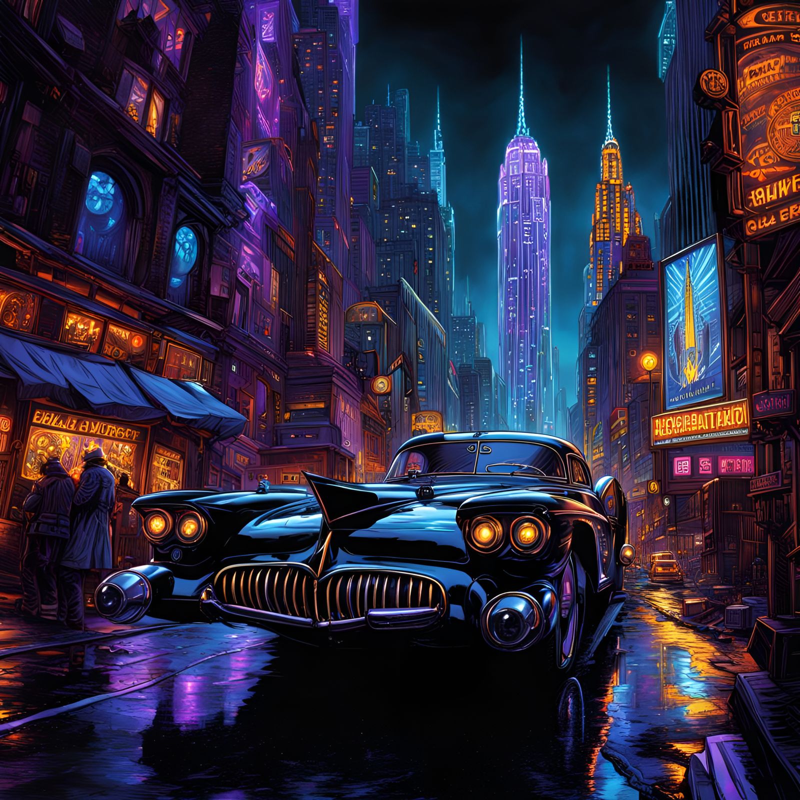 ILLUSTRATION "BLACK LIGHT EFFECT": Manhattan  by @JustBubu