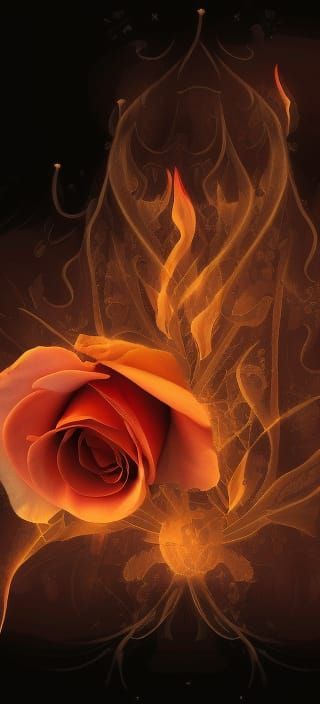 Roses on fire