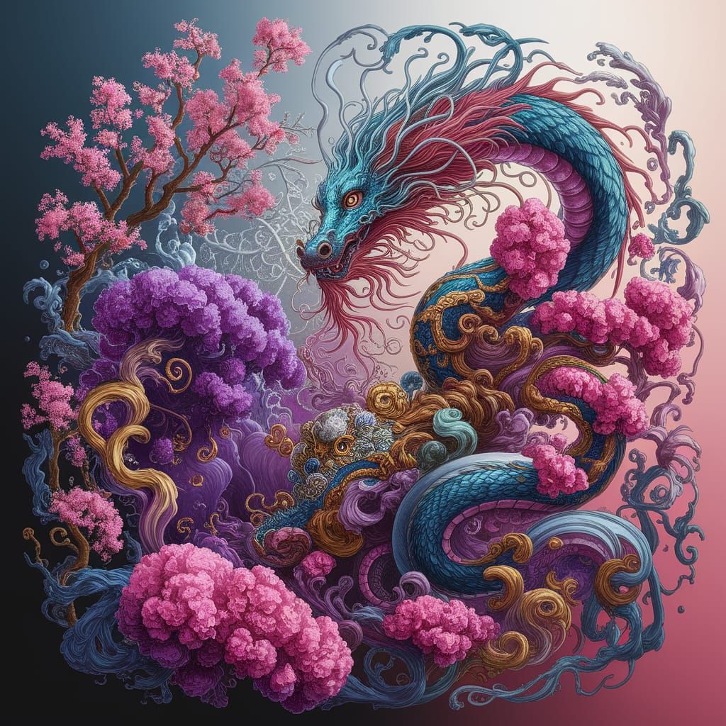 Vibrant Dragon Fantasy  by @zephyrael