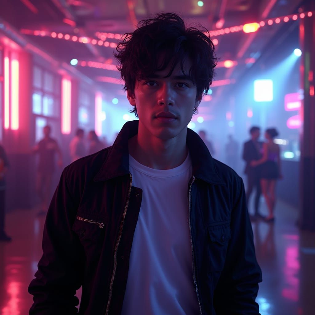 A youngf man in a night club