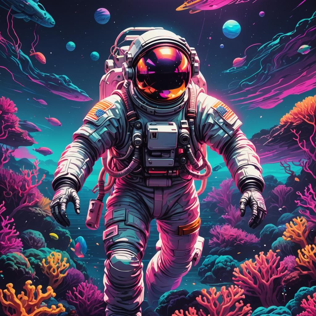 Astronaut under the ocean