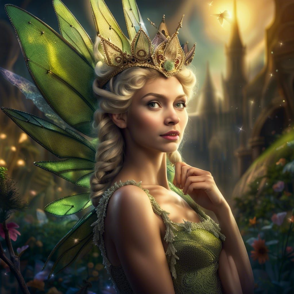 Tinkerbell As Queen Of The Fairies In Fairy Fantasy Land Ai Generated