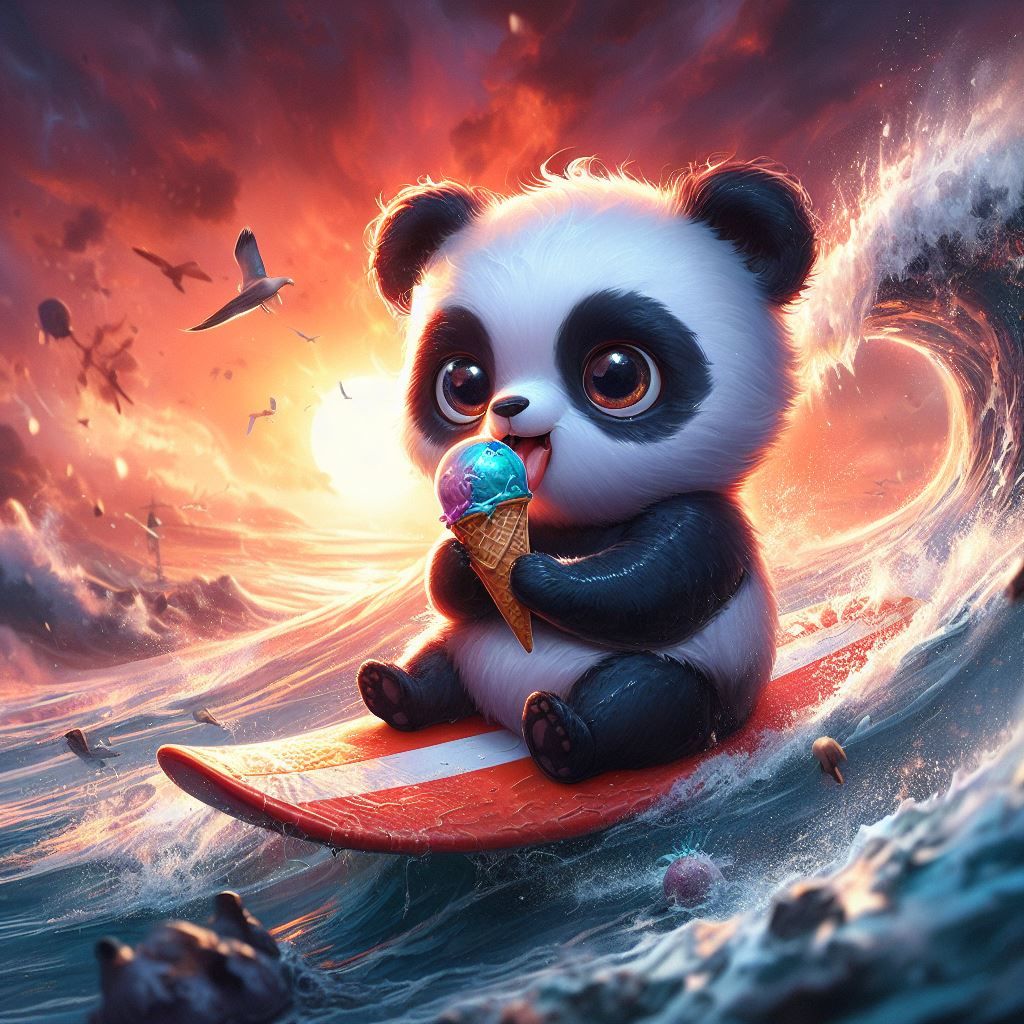 Baby Panda's Surfing Adventure