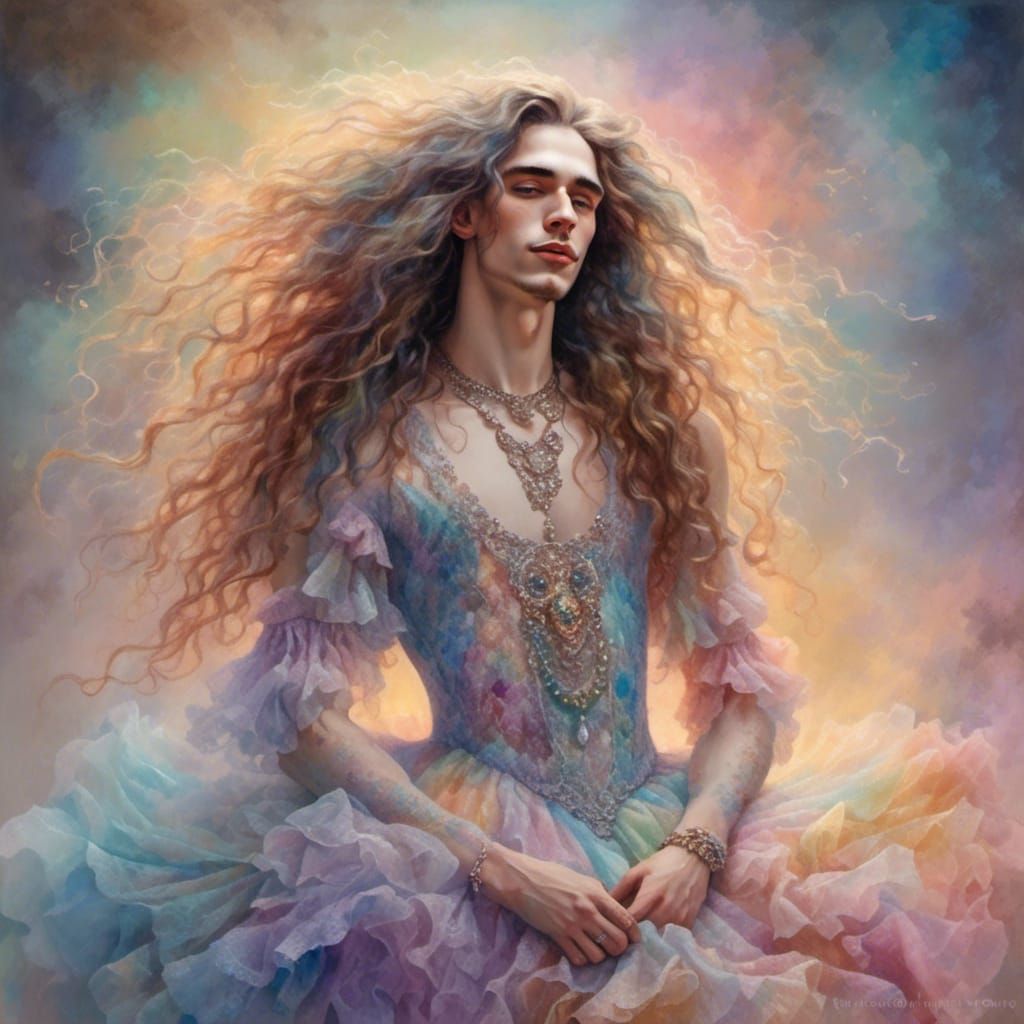 Fluffy pastel rainbow