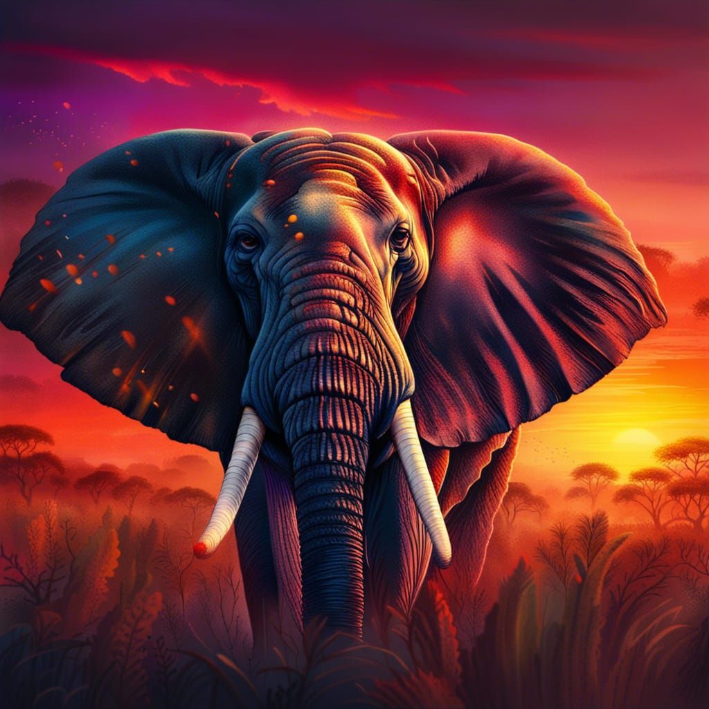 Elephant Safari - AI Generated Artwork - NightCafe Creator