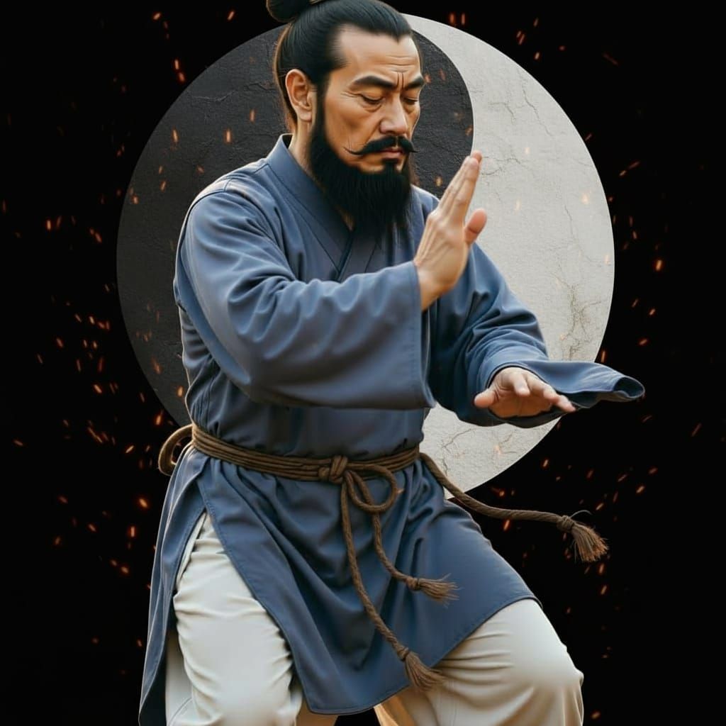 <lora:Zhang Sanfeng:1.0> A photorealistic, Hyper realism, High Definition, high detailed, image of Zhang Sanfeng practicing Tai Chi Chuan, W...