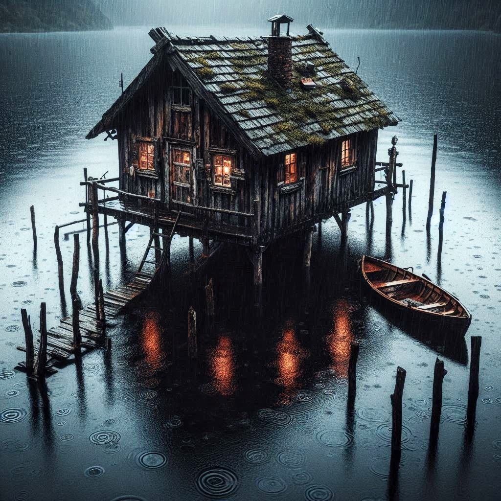 Hut on the water   by @Cthlooly 