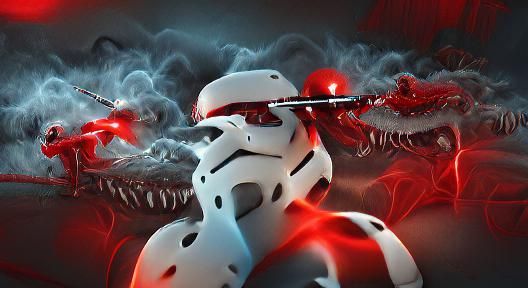 Stormtrooper battling a krayt dragon