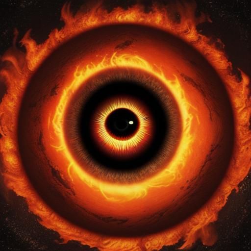 three lobed burning eye - AI Generated Artwork - NightCafe Creator