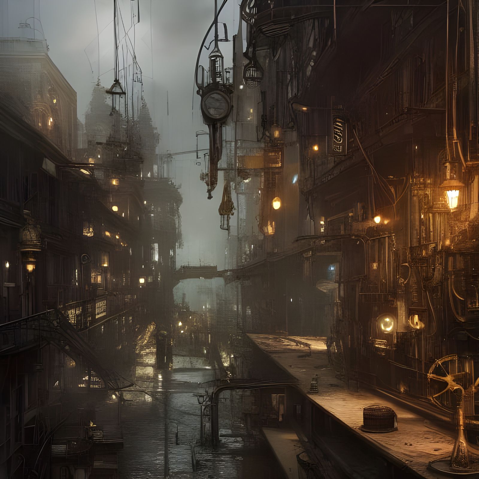 Steampunk City XXV - AI Generated Artwork - NightCafe Creator