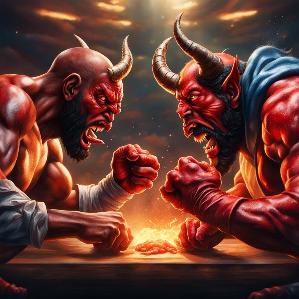 Demons arm wrestling