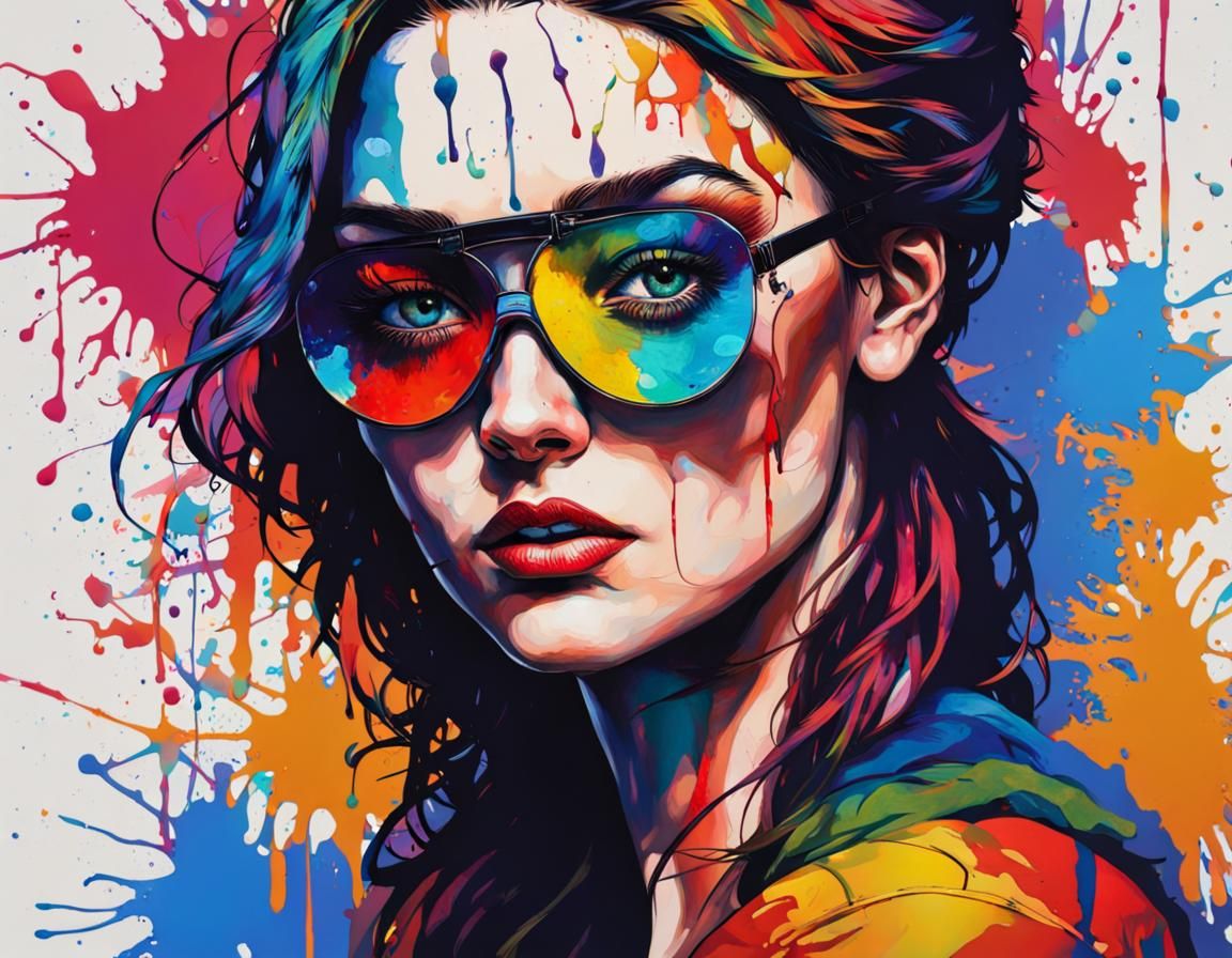 Woman with eyepatch, splash art - AI Generated Artwork - NightCafe Creator