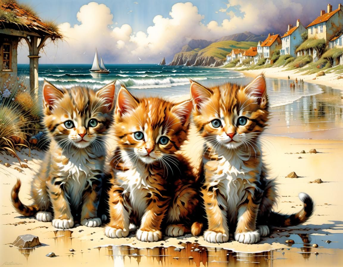 Kitties At The Beach  by @Just Me