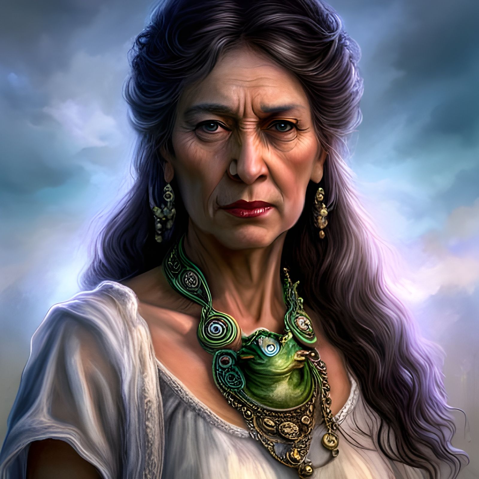 Elderly sorceress...