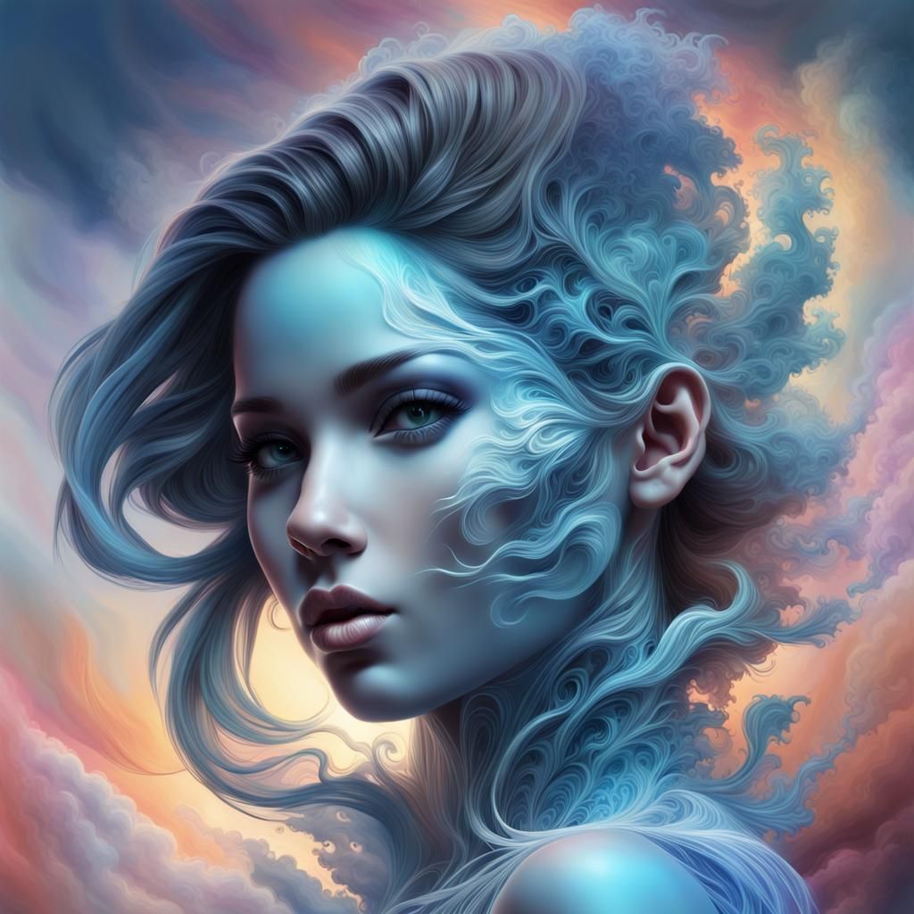 An image of a woman, digital art techniques, designed as an avatar ...