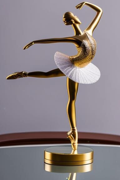 Creative Ballet Dancer Gold Statue Sculpture Golden Art