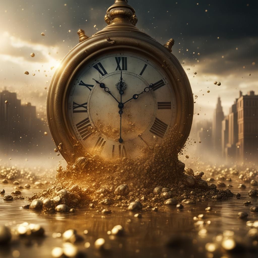 Time Leaking From A Clock Like Gold Dust  by @Mikeydred